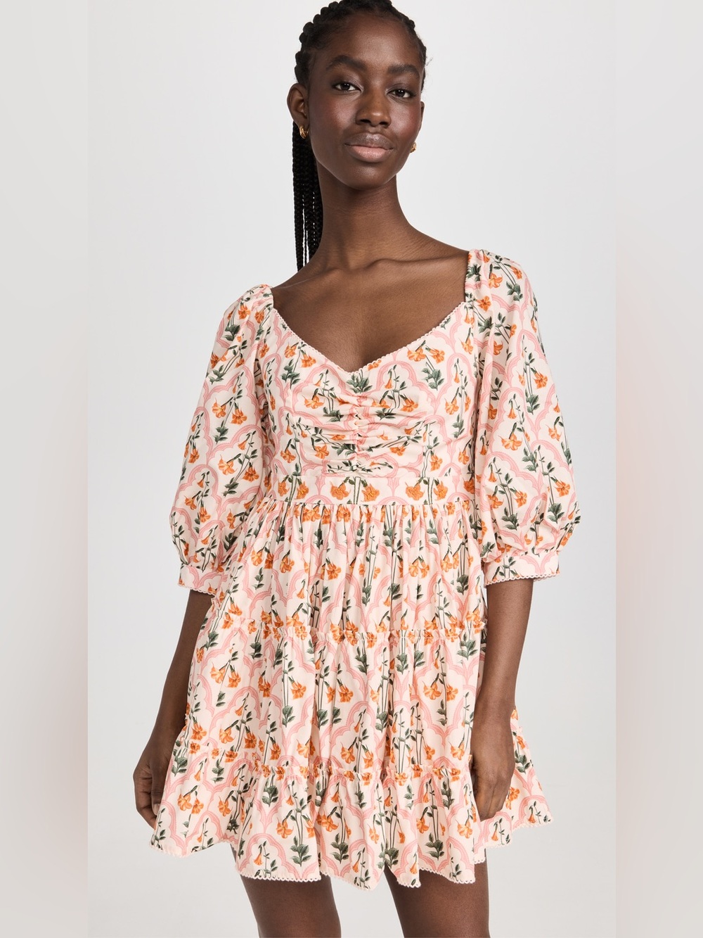 Agua by Agua Bendita Guanabana Sabanero Atardecer Floral Mini Dress M - Picture 1 of 14